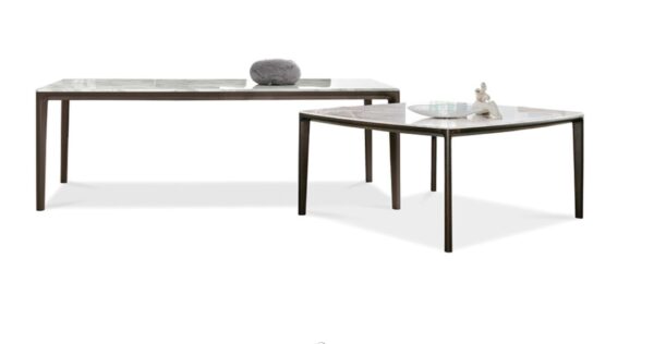 Alivar Board Tische in rechteckiger und quadratischer Form mit dunklem Gestell