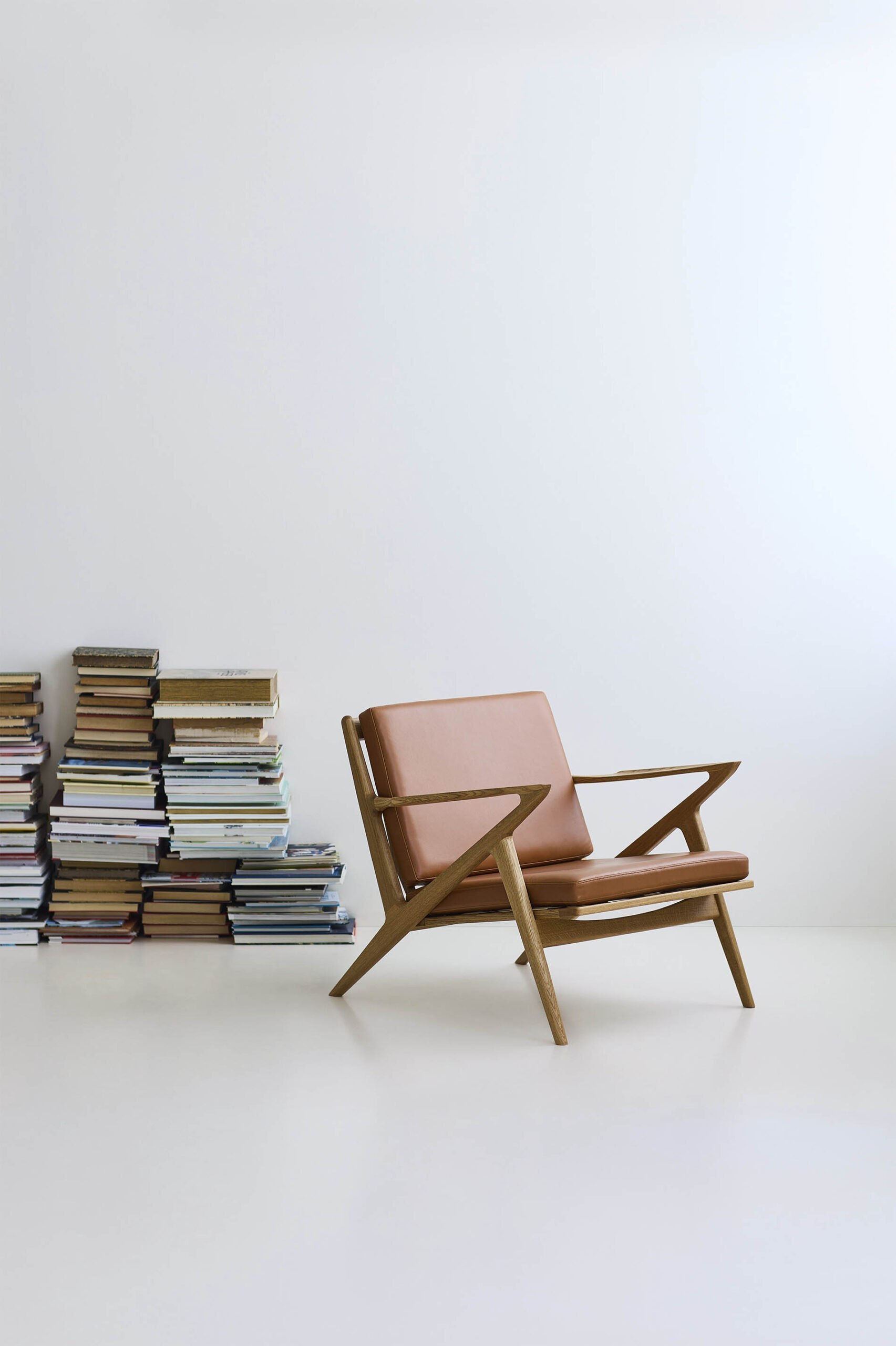 DK3 Z Chair in geölter Eiche mit cognacfarbenem Leder