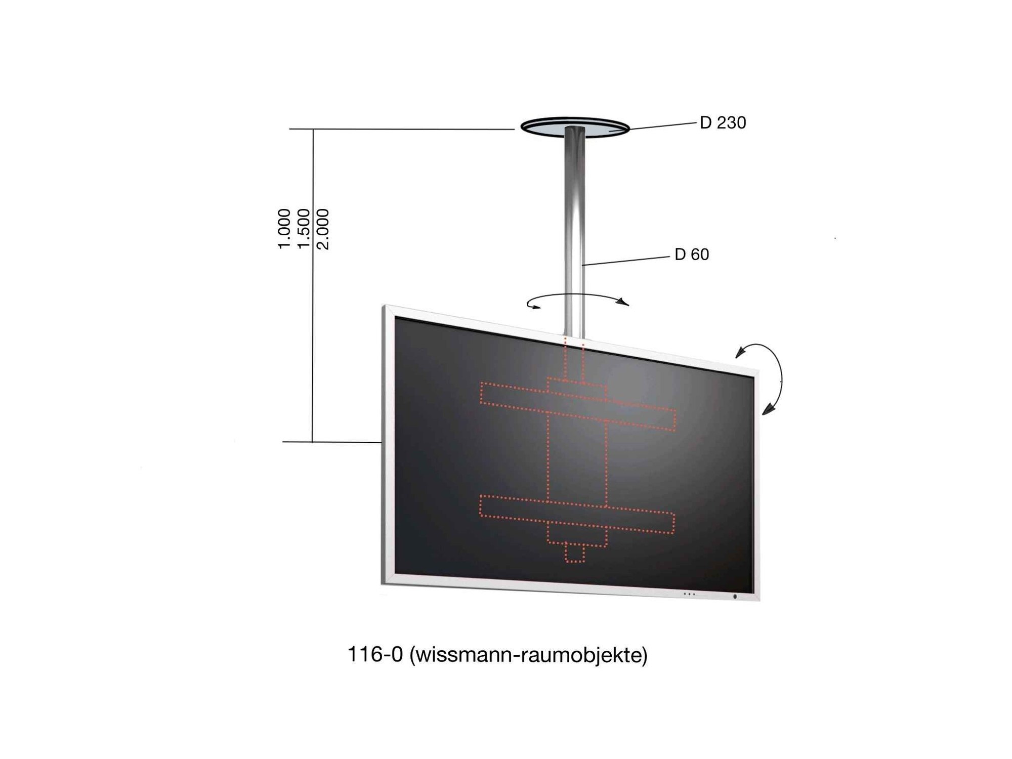 wissmann raumobjekte - TV Halter Ceiling Art 116 – Bild 9
